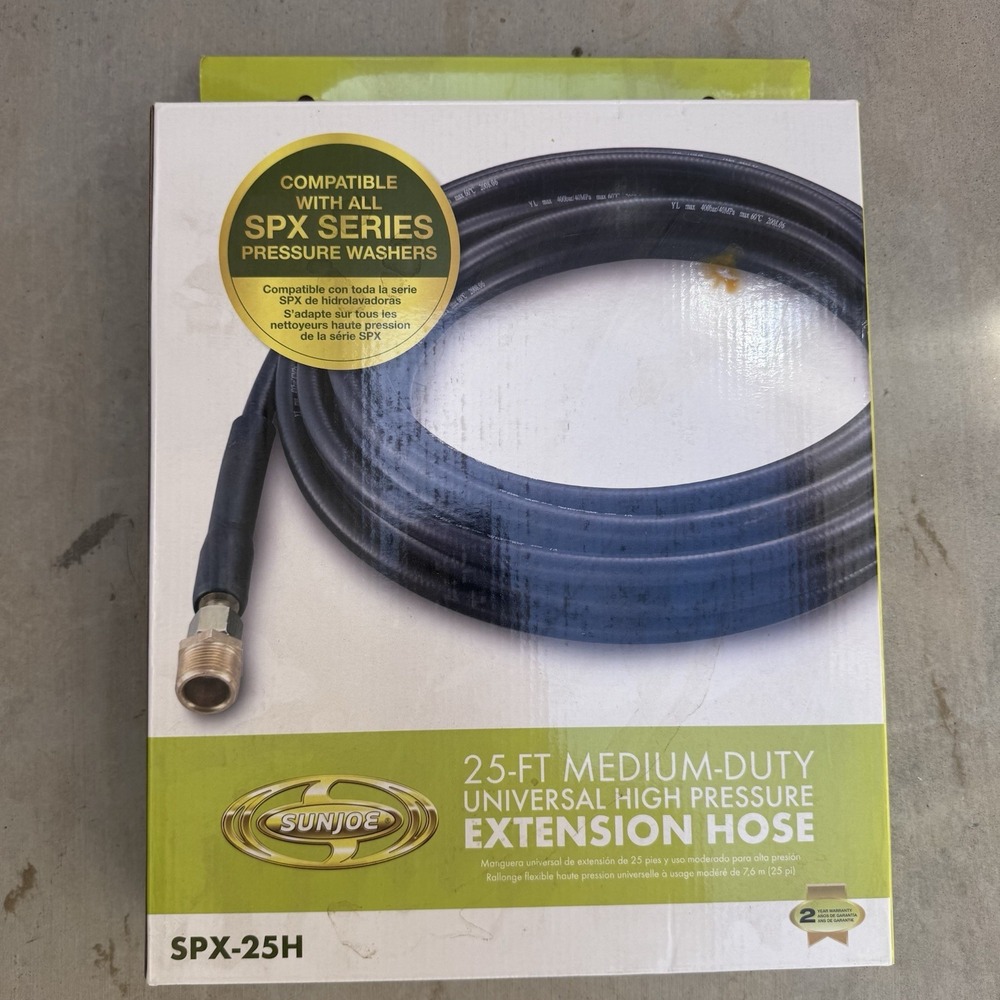 Sun Joe SPX-25HD 25 ft Heavy-Duty Reinforced Universal Pressure Washer Hose